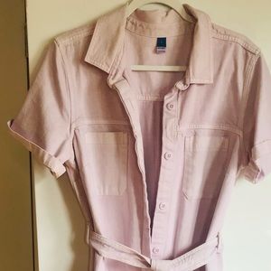 Pale pink utility jumpsuit